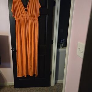 Target Orange V-Neck Maxi Dress